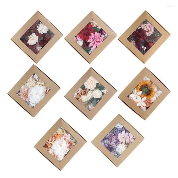 Fiori decorativi Simulazione di seta artificiale Simulazione di girasole bouquet fiorini arrangiamenti per matrimoni decorazioni per la sposa se j7t1