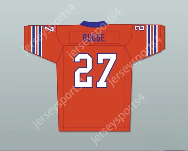 Custom Nome Nome Numer Youth/Kids Casey Bugge 27 Mud Dogs Home Football Jersey con Bourbon Bowl Patch Top Top S-6XL Cucite S-6XL