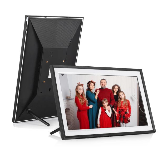 Quadros Andoer 15.6in WiFi Digital Photo Frame Cloud Digital Frame 1920*1080 TFT Screen Touch Control 16GB Aplicativo Backside Stand Christmas