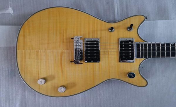 Custom Shop G6131my Malcolm Young II Natural Flame Maple Top Top Top Topaway SG Электрическая гитара Оригинальные ручки GRE темно -коричневый Back7874023