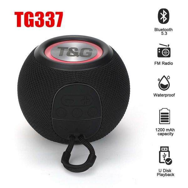 TG337 Bluetooth alto -falante portátil TWS Mini Bass Boombox LED LED LED LED IPX7 PLAYER DE MUSICO AUTO