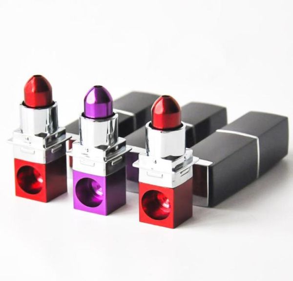 Metal Lipstick Pipe Lipstick Pipe Portable Metal Smoking Pipes Magic Novelty Gift for Woman Red Purple 3498068