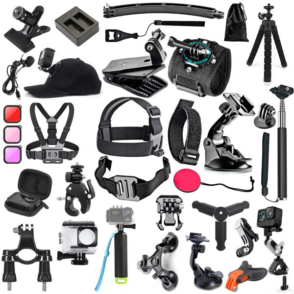 Аксессуары Cerastes Action Camera Camera Accessory Kit для GoPro Hero 10.11.9.09.8/7/6/5/4 GoPro Max Fusion Insta360 AKASO DJI OSMO CAMERAS