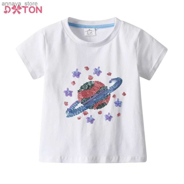 Футболки Dxton Children Galaxy Sequined Футболка для детей лето с коротким рукавом o nece cotton casual tops tees детская одежда для младенческой костюмы2404