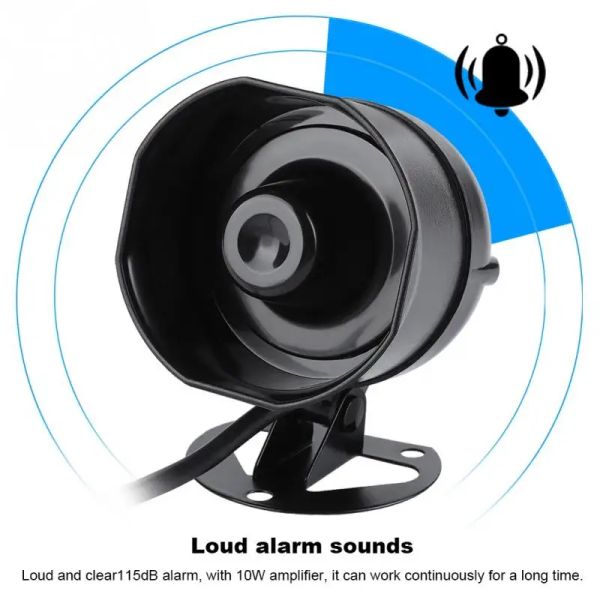 Siren Horn Speaker Electric Sound Horn For Alarm Loud Speaker caminhão Armazenamento Sirene Suporte MP3 Abs Plásticos