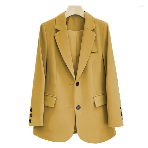Kadınların Takımları Gevşek Fit Blazers Uzun Kollu Tek Kısacası Bozlu Blazer Klasik Ceket Takım Ceket Kadın Şık Tutar Kıyafetleri M-XXXL