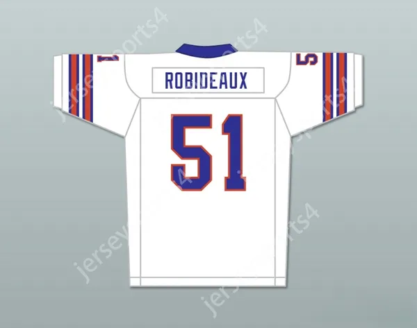 Пользовательский номер number number mens Youth/Kids Lyle Robideaux 51 Mud Dogs Away Football Jersey с бурбонной чаш