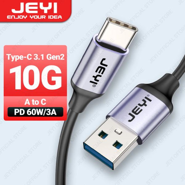 Zubehör Jeyi USB A To Typ C Kabel 60W schnelles Laden 10 Gbit / s Datenkabel USB -Ladegerät für Samsung Xiaomi HTC Redmi Huawei Mobile USBC