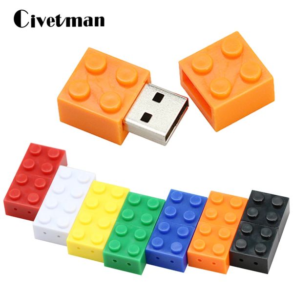 CONTROLLI TOY BRICK FLASH DRIVE 256GB 128GB USB Flash Drive da 64 GB Pendrive Building in plastica Pendrive 32GB 16GB 8 GB da 4 GB da 4 GB Stick CLE USB