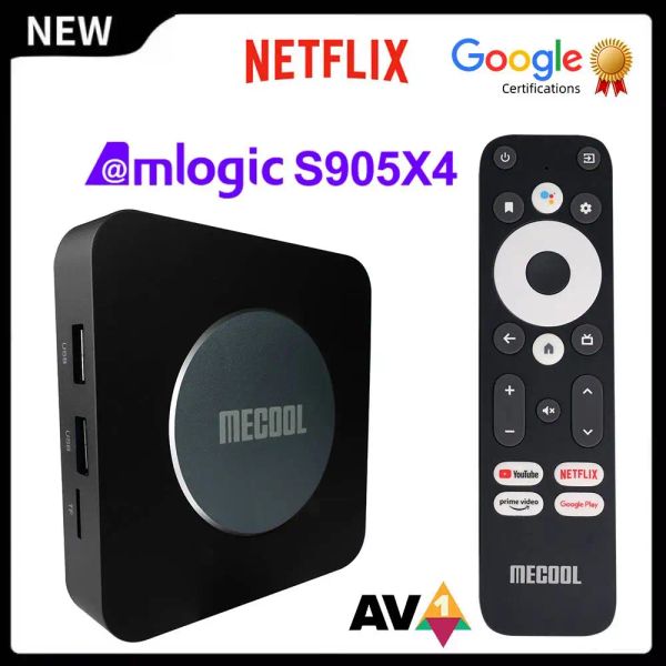 Приемные сертификат POR Google Androidtv 9 0 Mecool KM3 Caja de TV Android 9 0 4 GB de Ram 64 GB 128G Amlogic S905x2 4 K Voz 5G Wifi KM9 P