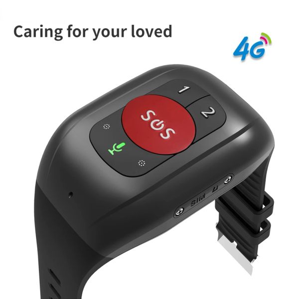 Allarmer anziani GPS Guarda 4G Tracciamento del bracciale Health Temperature Gestione SOS IP67 Avvio di persone Avvocata Alert Tracker Alert Old People Alert