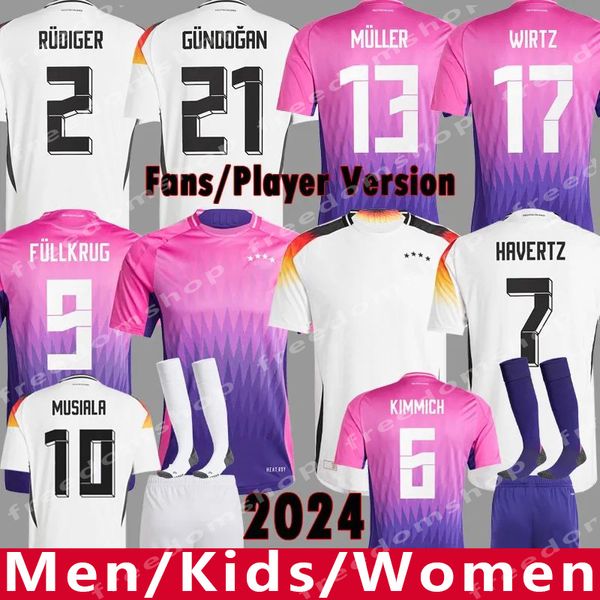 2024 Германия футбольные майки Hummels Kroos Gnabry Werner Draxler Ruus Muller Gotze Kit European Cup Football Flober Men Kids Fan Version Version Germany Jersey 3XL 4xl