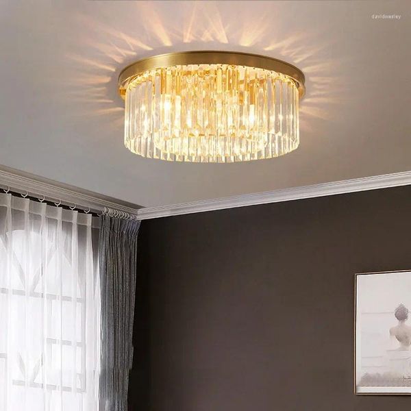 Luzes de teto Light Luxury Luting Sala de estar de cristal de cristal lâmpada de estudo