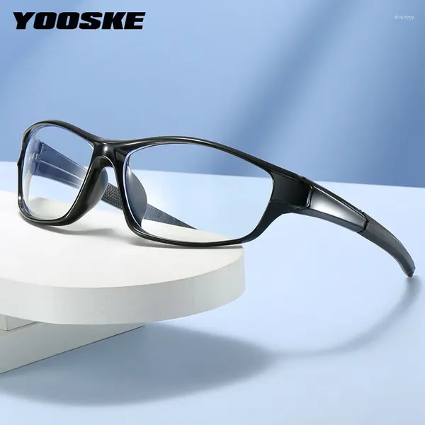 Óculos de sol enquadramentos yooske esporte azul bloqueio de miopia glasses homens homens computador computão de moldura óptica vintage transparente gl gl gl gl gl gl gl gl