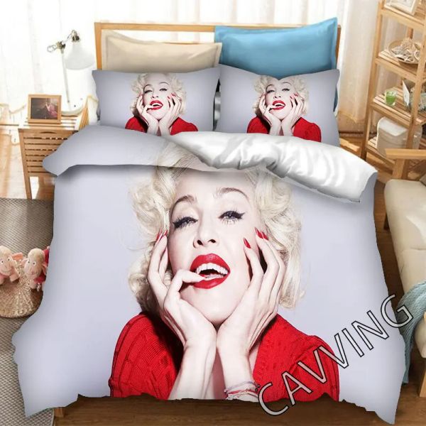 Pillow Madonna 3D Gedruckte Bettwäsche Set Duvet Covers Kissenbezüge Bettdecke Quilt Cover (US/EU/Au -Größen) H01