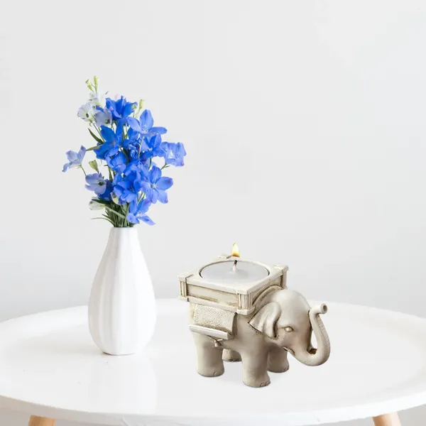 Candele 1/2/4pc Retro European Metal Lucky Elephant Tè Light Holder Candlestick Favora Decorazione per matrimoni Bar festa Soggiorno 5