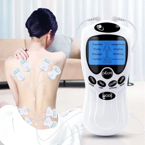 Massager TENS Muscle Eletro -estimulador com 8 almofadas de eletrodo pescoço e massageador traseiro Máquina de massagem física de massagem elétrica