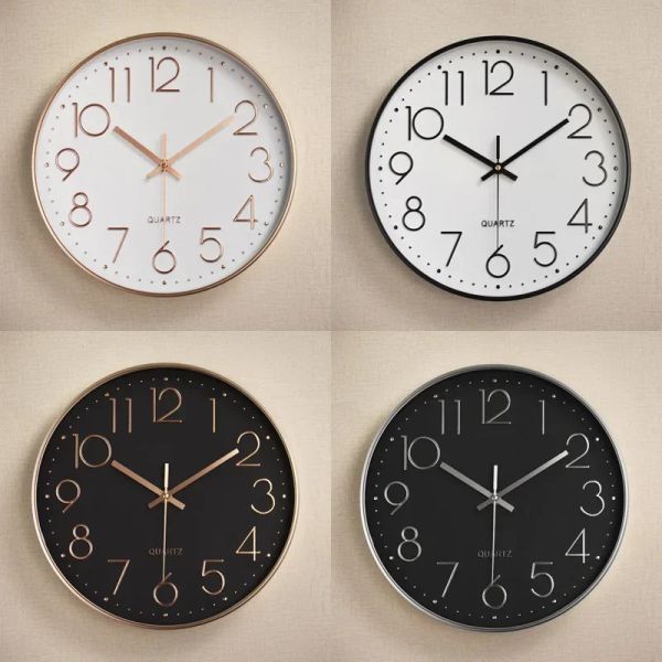 Relógios Relógios de 12 polegadas relógios de parede não que não fazem o relógio de parede, bateria silenciosa operada com arbésch hd vidro tampa para decoração do quarto da sala de estar