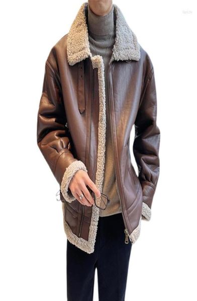 Men039s pelliccia autunno autunno inverno giunta giunta di volo in pelle vinta coro corean streetwear giacca da moto calda casual 9988734