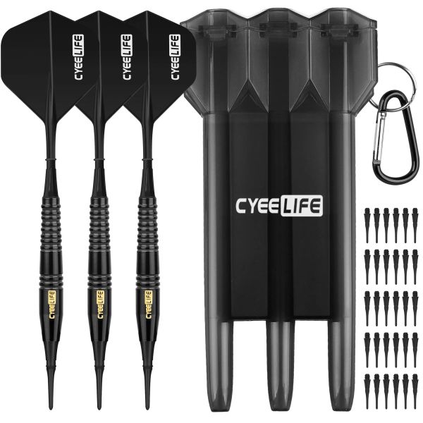 Darts Cieelife in ottone morbido Darts 18g con custodia e voli extra di plastica, set di dardi elettronici professionali