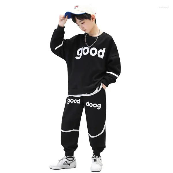 Kleidungsstücke koreanischer Jungen Set Frühling Herbst Sweatshirt und Hosen 2pcs Anzug Outfit