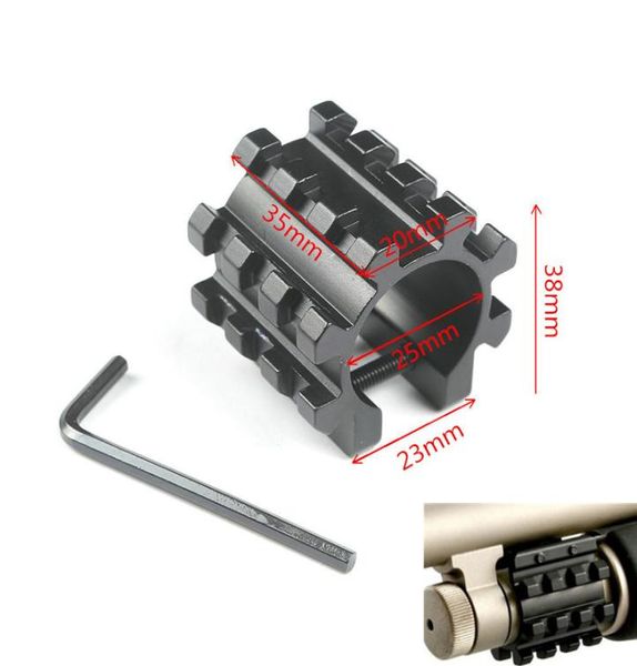 Hunting Tactical Universal Sgun Tubos 3 por lateral Picatinny Ring Rail 5 Posição Tri barril Adaptador de montagem 4933183