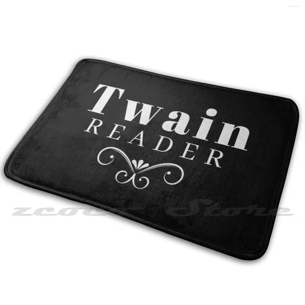 Tapetes Mark Twain Reader Soft não deslizamento tapete de tapete de tapete de tapete Livro de almofada de tapete literário amante ávido romance fã