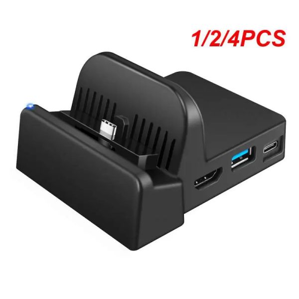 Accessoires 1/2/4PCS Video Converter HDMicompatible -Adapter für Switch Lading Dock Station USB 3.0 Typ C Tragbares TV -Video -Dock für