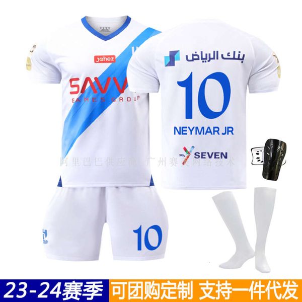 Calcio set di turisti da pista da uomo 2324 New Riyadh New Moon Away 10 Neymar Saudita Arabia Jersey Football Jersey Set calzini