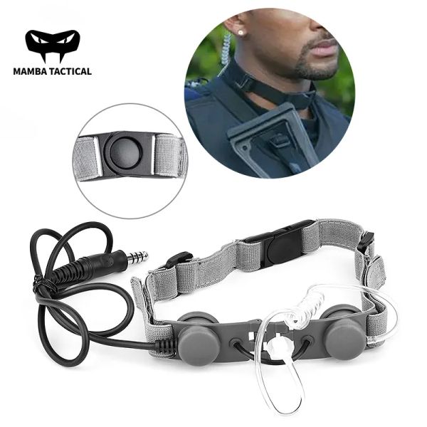 Аксессуары Wadsn Tactical Headphonesthroat Microfhone Microfhone Health Hearm Mic Tube Наушники для U94 PTT Двухчастотный радио Baofeng UV5R/5x Tyt