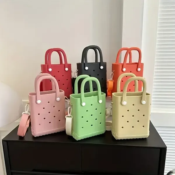 Сумки на плечах мини -резиновая летняя пляжная сумка Eva Hole Totage Tote Crossbody Fashion Smokbage Женщина Водонепроницаемое открытое спорт