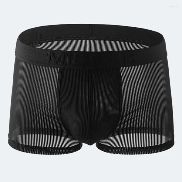 Underpants 1pc maschi sexy mesh vedi attraverso boxer shorts middle mutande briefs per le mutandine delle mutandine estate lingerie