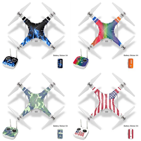 Adesivos para DJI Phantom 3 3a 3p Drone Remote Controller Bateria Decalques de pele de carbono adesivos de PVC à prova d'água