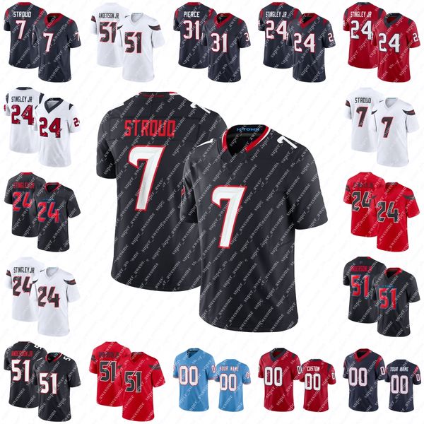 C. J. Stroud Football Jersey 1 Stefon Diggs Joe Mixon Tank Dell Nico Collins Will Anderson Jr. Derek Stingley Jr. Dameon Pierce Dalton Schultz Azeez Al-Shaair J. J. Watt