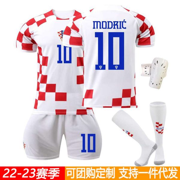 Calcio set turisti da pista da uomo 2223 Croazia Croazia e trasferta nazionale di jersey kit di calcio 10 Modric World Cup Nuovo