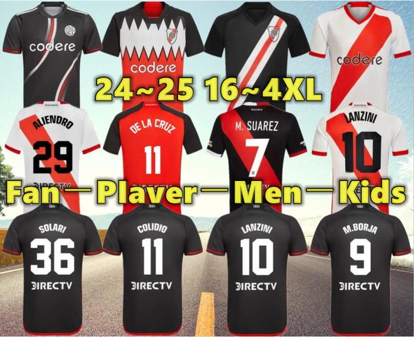 2024 2025 Maglie da calcio a piastra fluviale Barco de la Cruz Quintero Aarezpratto Fernandez Camisetas Solari Men Kit Kit Set JavaScript 23 24 Shirt da calcio in trasferta