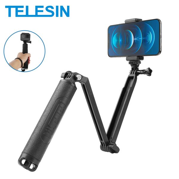 Accessoires Telesin 3 Wege wasserdichte Selfie -Stick Stativ schwimmendes Handgriff Monopodenmol für GoPro Insta360 Osmo Action Camera Smartphone