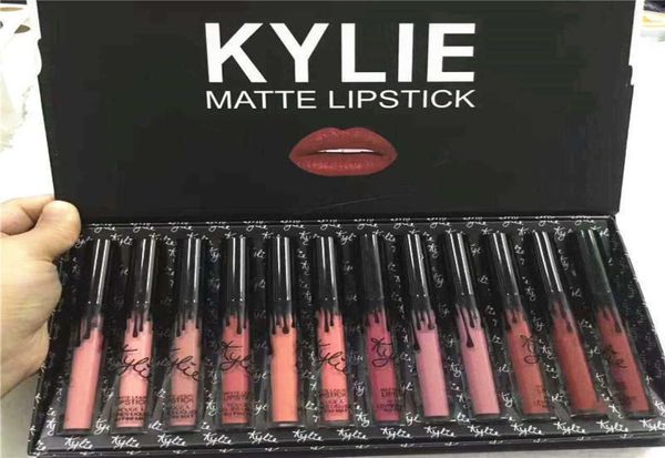 12 pcs in 1 Ky Matt Liquid Lipstick Kit langlebige Lippenfarbe Gloss Foundation Make -up Lipgloss Set Non -Stick Cup höchste Qualität2806508