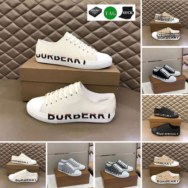 Tasarımcı Vintage Sneakers Damalı Ayakkabılar Kafes Kafe Erkek Ayakkabılar Buzağı Deri Kabartmalı Deri Tuval Ayakkabı Yamalı Naylon Eğitimler Platform Spor Sneaker