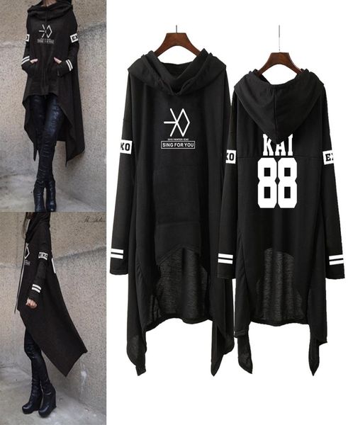 Exo moda coreano exo do lay se hun kai per te con cappuccio gonna sciolta donna harajuku feli di cotone pullover sxxl2568441