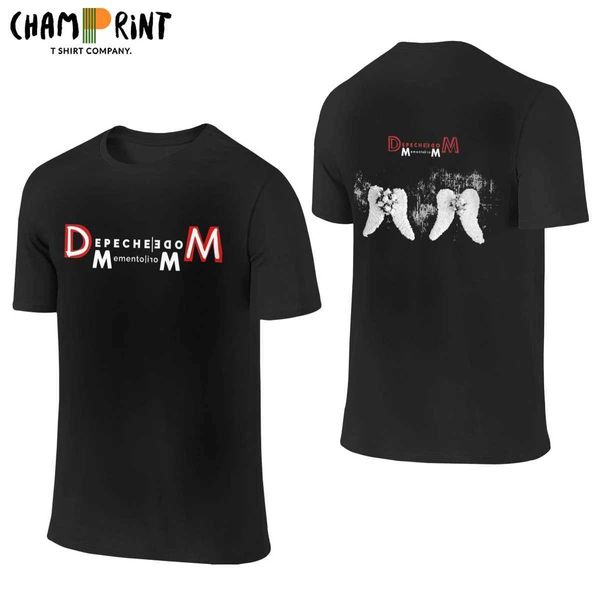 Camisetas masculinas Memento Mori Depeches Modo Banda Men Two Sides camiseta camisetas camisetas de manga curta camisetas de pescoço de gola algodão Novas Tops de chegada T240425