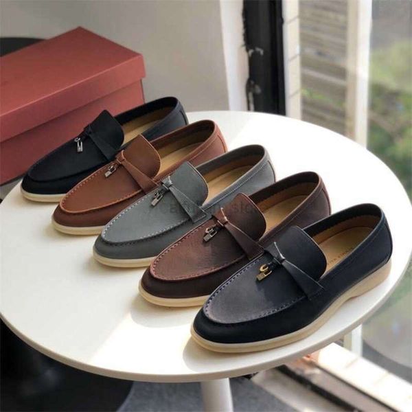 Loro Sapatos Chaussure Mens LP Pendant Pendant Flat Bottomed Casual Slip-On Sapatos de moda preguiçosos Chaussure Schuhe