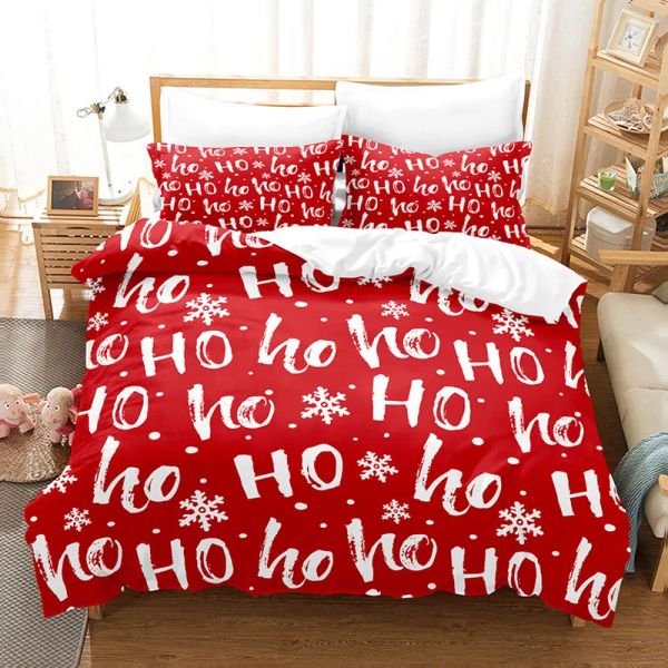 Sets digitaler Druck Weihnachten Duvet Cover Set Snowflake Reineer Tree Queen Bedding Set Twin Single Child Kid Adult New Year Gift