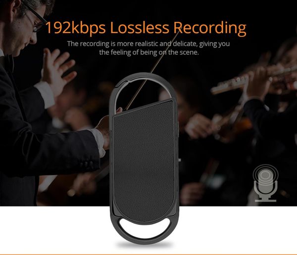 Registrazione vocale della catena chiave in stile USB8GB Mini Pen Recording Dispositivo Sound Secret Dictaphone Audio Micro Record con MP3 Play2048503