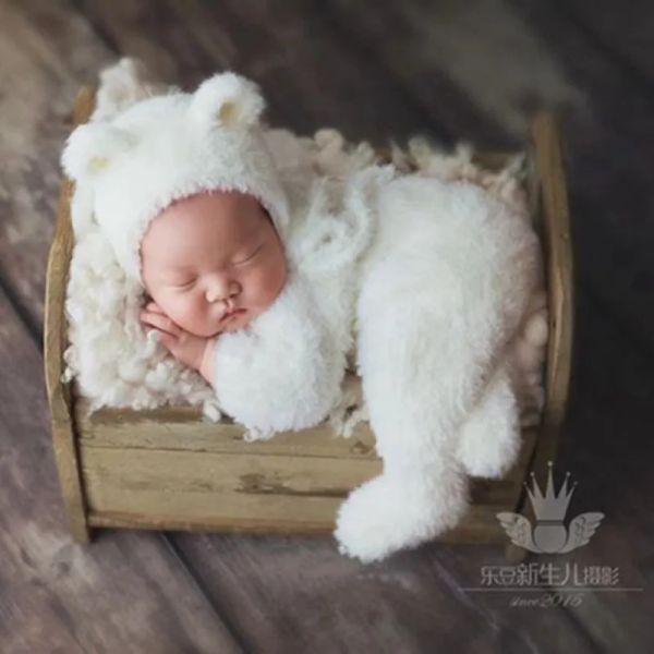 Fotografia Recém -nascida Fotografia Props Romper bebê menino menina urso corpora