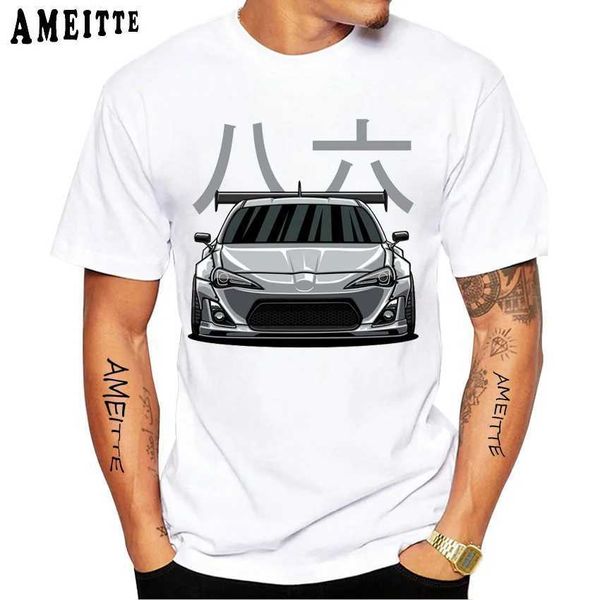 T-shirt maschile guidano la leggenda frs gt86 t-shirt di design civico nuovi uomini estivi slve auto sport amanti boy tops casual man white ts t240425