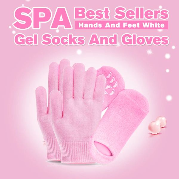 Werkzeug Adomaner Spa Gel Socken und Handschuhe feuchtigkeitsspendende Weiße Peeling Peeling Foot Maske Alexlose Schönheit Handmaske Füße Pflege Socken