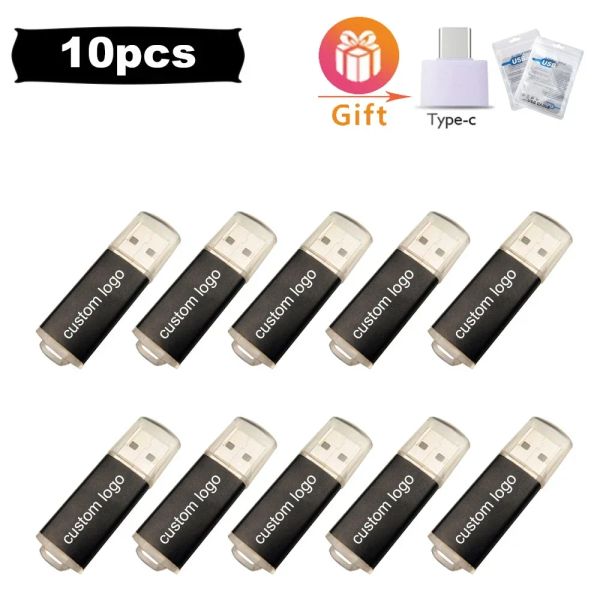 Sürücüler Ücretsiz Özel 10 PCS/Lot USB Flash Drive 1GB 2GB 4GB 8GB OTG Kalem Sürücüsü 16GB Pendrive Bellek Çubuğu 32GB USB Stick 64GB Flash Disk