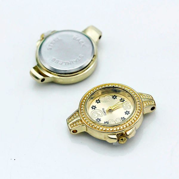 Casos shsby personalidade DIY Golden Watch cabeçalho combinando jóias pequenas flores pretas relógios de relógio de relógio Acessórios por atacado