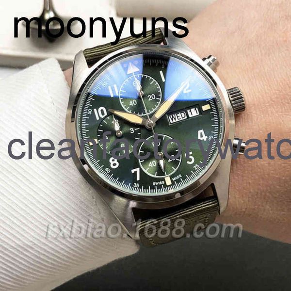Дизайнер iwcity Chronograph Watch Hight Qualting Luxury Watches for Men Mechanics Mechanics Firstear Fighter 3777 Pilot Top Trim